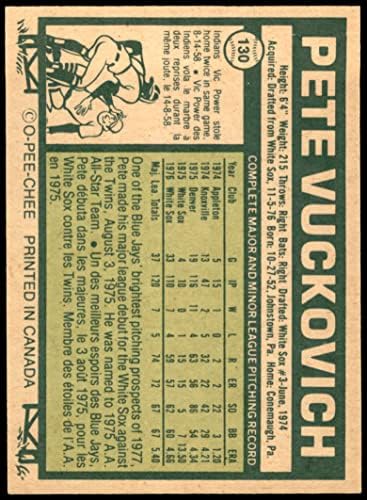 1977 O-Pee-Chee # 130 Pete Vuckovich Toronto Blue Jays NM/Mt Blue Jays