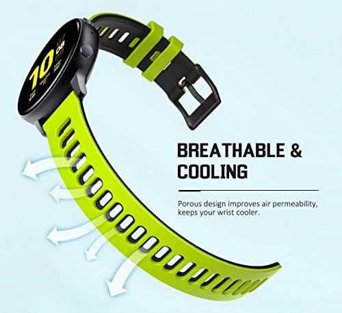 Moko Watch Band компатибилен со Garmin Forerunner 245/ForeRunner 645/Samsung Galaxy Watch 3 41mm/Galaxy Watch 42mm/Active/Active 2, Sport Sport Sport Sportsemable Silicone прилагодлив за замена