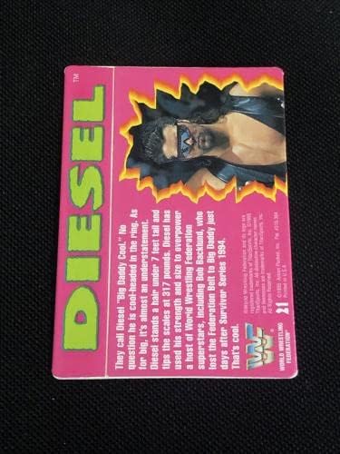 Дизел 1995 акција спакувана WWF борење потпишана автограмирана картичка - Фотографии за автограми во борење