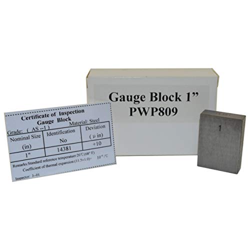 1 инчен мерач блок со сертификат за инспекција на одделение АС-1, челичен правоаголник, 10 μin девијација од Ex Electronix Express