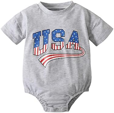 Хинзонек дете бебе бебе 4 -ти јули Облека го надмина ромпер кошулите Врвни шорцеви што одговараат на сет во САД Облека за Денот на независноста