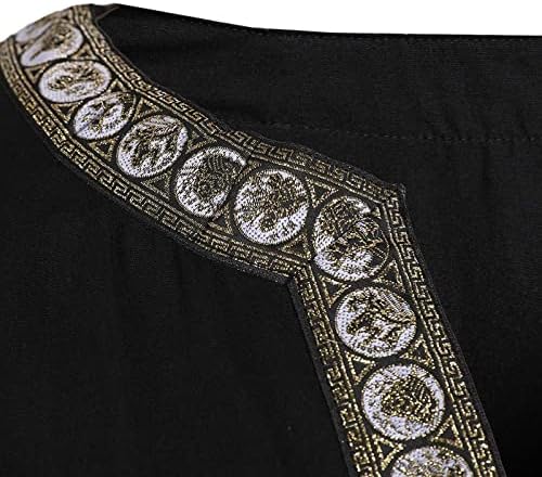 Летни маички кошули за мажи средновековна костумска ноќ на вештерките Туника гроздобер кошули Менс пакет кошули
