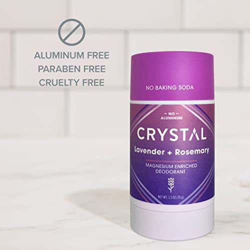 Кристал магнезиум цврст стап природен дезодоранс, не-иритирачки алуминиум без дезодоранс за мажи или жени, безбедно и ефикасно се бори со мирис, лаванда + рузмарин,
