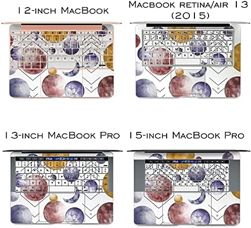 Lex Altern Vinyl Skin компатибилен со MacBook Air 13 Inch Mac Pro 16 Retina 15 12 2020 2019 2018 Планети геометриски вселенски акварел Скандинавски