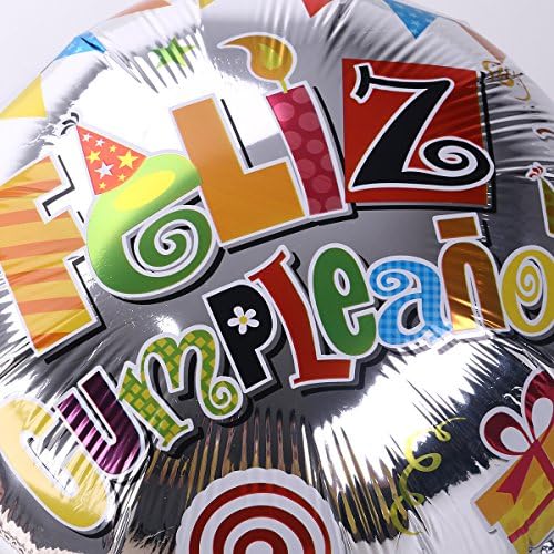 18 Инчен Тркалезна Форма Шпански Среќен Роденден Фолија Балон Партија Милар Балони За Декорација Роденден Партија
