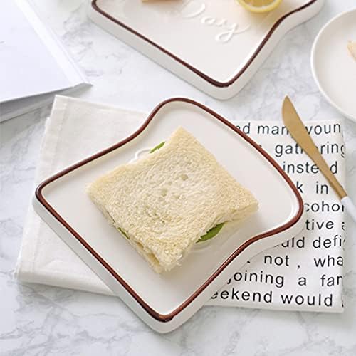 Керамички плочи од Фреколор керамички чинија за тост, плоча во форма на тост порцеланска тава за леб тост плоча за ресторан кујна дома керамичка