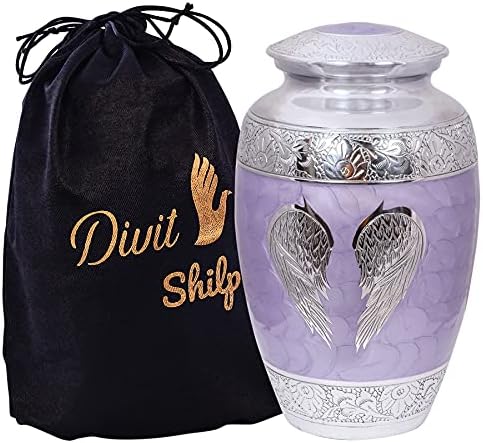 Divit Shilp Cremation Urr за човечка пепел со сатенска торба | Големи и мали рачно изработени погребни урни.