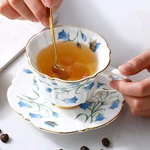Тдгг Коска Кина Попладне Чај Чаша Керамички Кафе Чаша Елегантен Цвет Чаша Чај Чинија Испорака Решетката