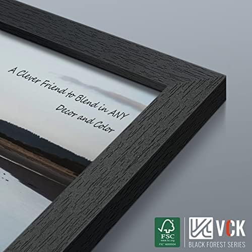 VCK 13x19 Постери рамка црна, цврсто дрво рамки за слики 4 пакувања со полиран плексиглас, виси wallид
