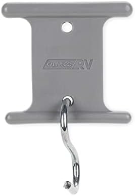 Држач за светло на партијата Camco Grey RV - Лесно се лизга во каналот за валјак за шипки, секоја закачалка поддржува до 15 фунти