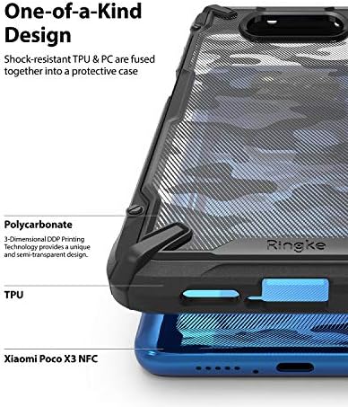 Ringke Fusion-X Компатибилен Со Poco X3 Nfc Случај, Компатибилен Со Xiaomi Poco X3 Pro Cover-Camo Black