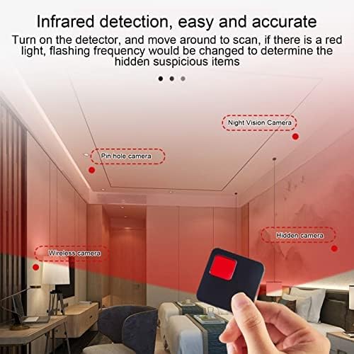 Детектор на скриени фотоапарати Oumefar, USB полнење ABS Брзо откривање анти -мониторинг детектор за хотелска безбедност Електроника