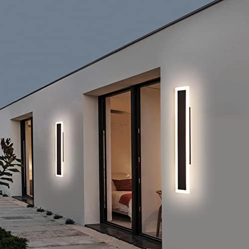 Јао Бенг Долга надворешна модерна LEDидна светлина, долга лента за осветлување црни надворешни светла, 110V LED wallид за осветлување на LED