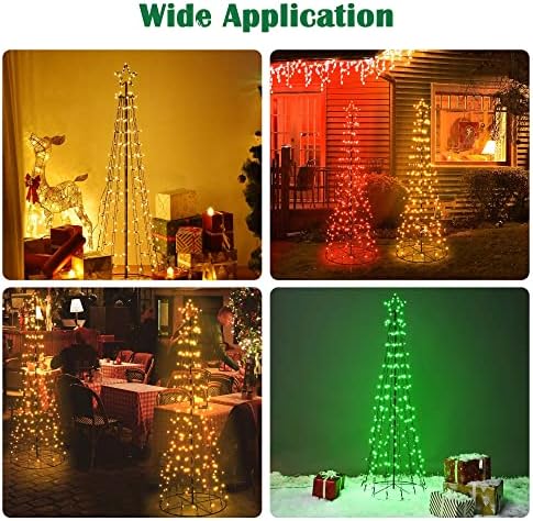Даском 5ft Конус новогодишна елка со светлина 26 режими 240 мулти-бои LED светло-светло-светлосен Bluetooth Контрола на апликации
