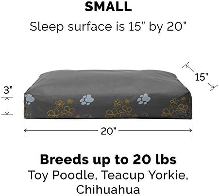 Furhaven мала перница куче кревет отпорен на вода во затворен/ отворен градинарски душек за печатење w/ отстранлив капак за