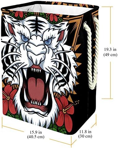 Главата на тигарот на униси Со Цвеќиња Ја Попречува Водоотпорната Валкана Облека Корпата За Перење Што Се Склопува Корпата За Перење Алишта