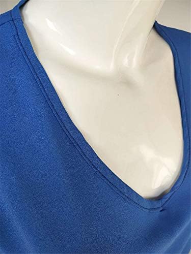 Andongnywell Women's Veck Bluses 3/4 bellвоно ракав Обичен лабав маички маички маички Туника блуза