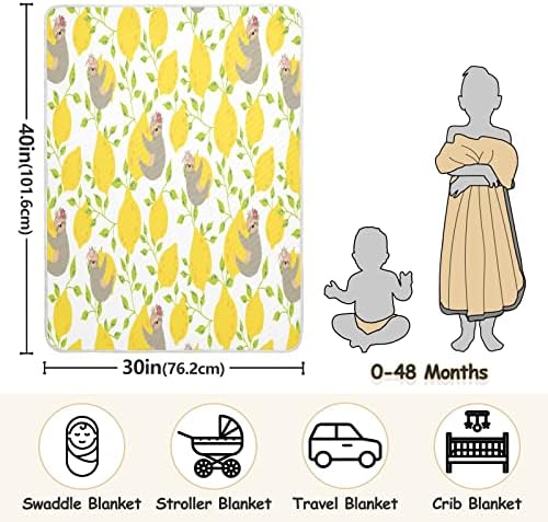 Свињи слатки мрзници жолти лимони бебешки ќебиња 30 x 40 во зелени лисја дете ќебето за новороденчиња ќебе ќебе ќебиња за креветчиња за креветчиња