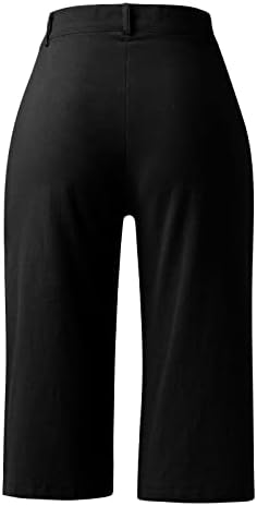 Чиста боја Бермуда шорцеви за жени колено должина летни обични шорцеви со дрес со длабоки џебови салон долги шорцеви