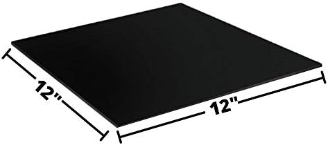 Проширен ПВЦ лист - Лесна ригидна пена - 6мм - 12 x 12 инчи - црна - идеална за сигнали, дисплеи и дигитално/печатење на екран