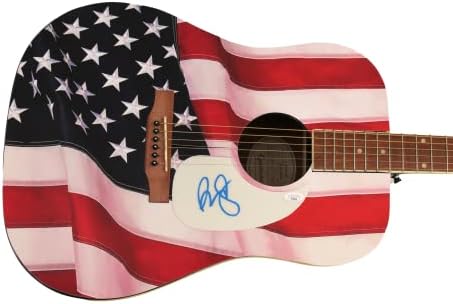 Бред Пајсли потпиша автограм целосна големина Една од еден вид обичај 1/1 Американско знаме Гибсон епифон Акустична гитара А