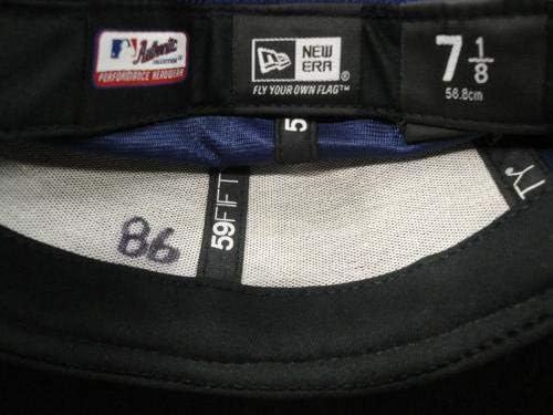 86 Л. А. Доџерс Игра Користени Официјални МЛБ бејзбол капа шапка големина 7 1/8 покажува употреба - Игра Користи Млб Капи
