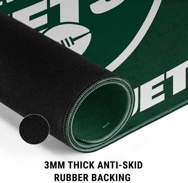 Skinit Официјално лиценциран NFL New York Jets потресениот дизајн, 12,6 x 11 Мала подлога за глувци со зашиени рабови, тастатура