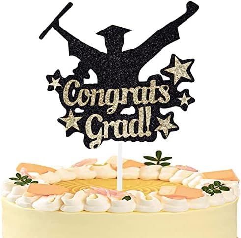 Дипломирање торта Топер, честитки за залихи на картички за сјај, декорација на торта за снабдување со дипломирање