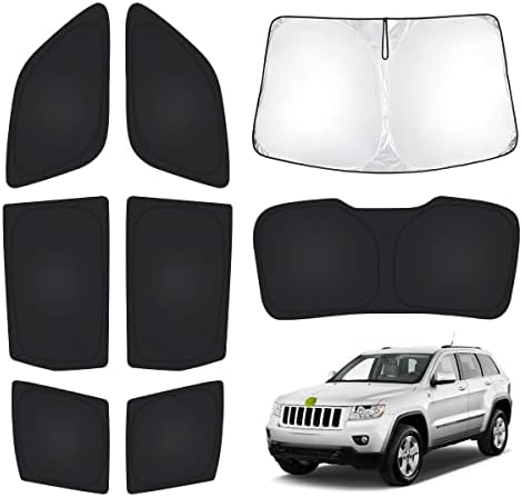 Tgbros Custom Fit For Sun Shades 2011-2021 Jeep Grand Cherokee Whindsthield & Задни и странични прозорци и триаголен прозорец Сончев Сончеви