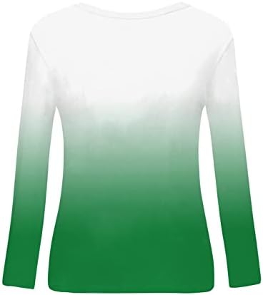 Една есенска кошули за жени 2022 година О-вратот за Божиќно печатење на врвови на врвот на лекови опуштени долги божиќни џемпери за жени