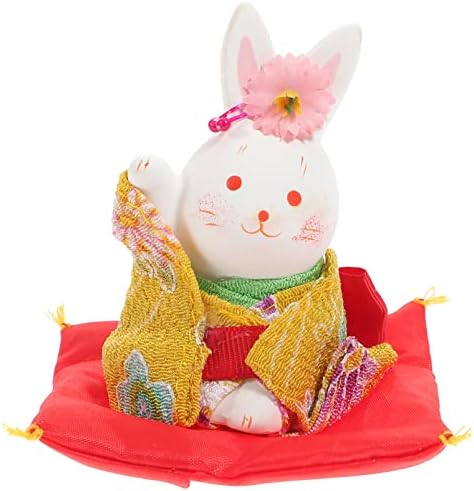 Gadpiparty Bunny Figurines Зајак во статуата Кимоно Манеки неко јапонски среќни мачки фигурини слатко мавтање среќно богатство мачка дома декор
