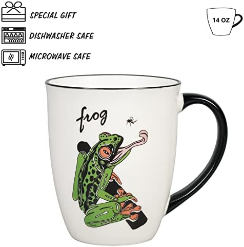 Frog Frog Ture Manking Chafe Chafe Cool Cool Color Chrge Crem Ceramic Cafe Chrign Божиќни подароци за мажи жени црно -бели