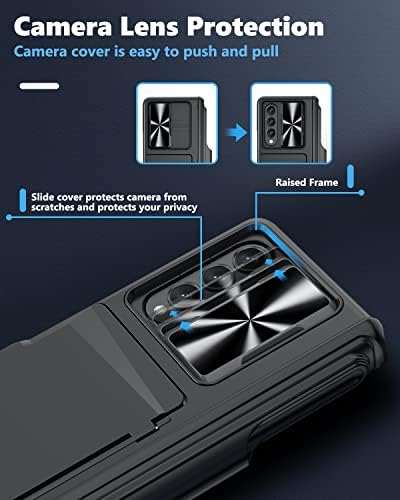 Viaotaily За Galaxy Z Пати 4 Случај со S Држач за Пенкало &засилувач; Држач За Картички &засилувач; Заштита На Шарки, Вграден