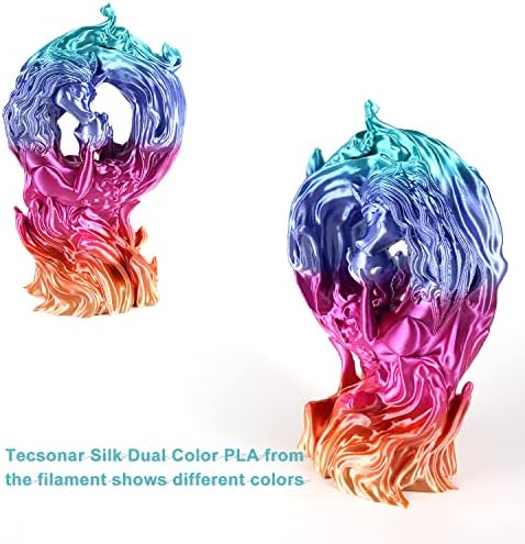 Tecsonar Silk Shiny Multicolor Rainbow PLA 3D печатач 1,75 mm, димензионална точност +/- 0,02mm, 1kg spool, Fit Most 3D печатач,