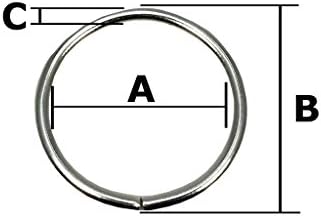 Семејна алатка 56545 тркалезен прстен, внатрешен дијаметар 0,7 инчи, сребро, пакет од 20