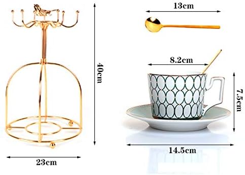 Twdyc чајник керамички чај сет тенџере со тенџере со котел отпорен на топлина инфузер булиоар за чаши за кафе, чаши чаши златна рачка