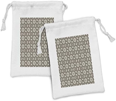 Ambesonne Retro ткаенина торбичка сет од 2, апстрактни геометриски форми како што се повторуваат илустрација инспирирана од Pinwheel,