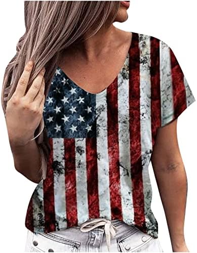 Девојки Кошула Fall Лето 2023 Облека Y2K Краток Ракав Памук V Вратот Графички Секојдневен Блуза Кошула За Жени ТГ ТГ