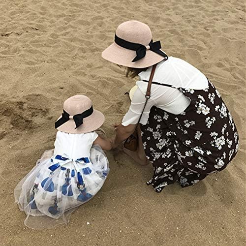Zsedrut жени, мали девојчиња слама сончева капа летна плажа капа за преклопување на флопи капи широко распространети со лак