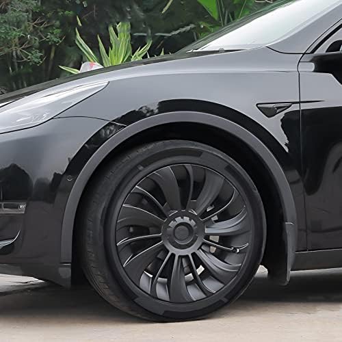 Tesheer 19-инчни капачиња на тркалото за Tesla Model Y 14-Spokes Hubcaps Cover Rim Prober Заштитник за моделот Tesla y Надворешни додатоци