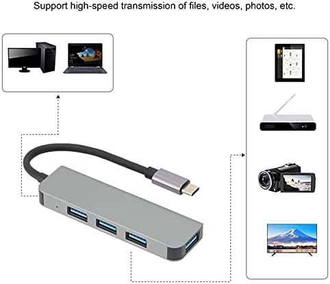 USB C Центар, USB Центар, USB Адаптер, Проширување Приклучок 4 во 1 Мулти USB Порти Адаптер Конвертор за Тастатура Глувчето Картичка Читач