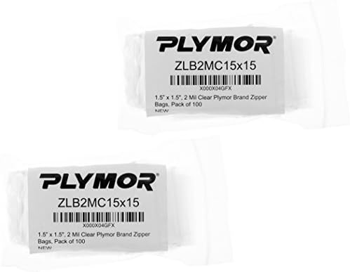 Плимор патент што може да се повлече од пластични кеси, 2 мил, 1,5 x 1,5