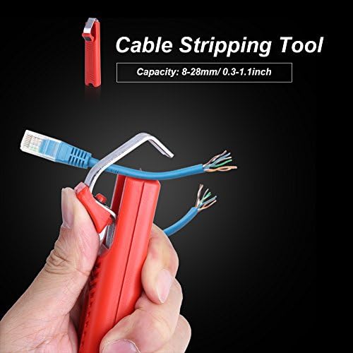 Стриптизер за кабли, мини Нож за Соголување На Кабел од 8-28мм, Алатка За Стегање На Клешта За Брзо И Прецизно Соголување За Пвц Гумен