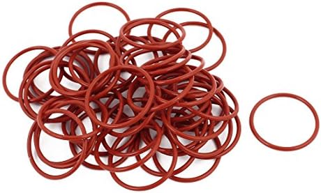 AEXIT 50pcs црвени заптивки и о-прстени 24мм x 1,5мм отпорност на топлина што не е отпорна на маслото NBR нитрилна гума О прстен О-прстени