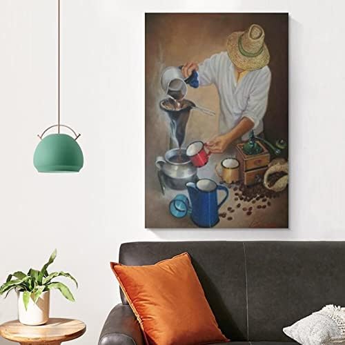 Постер за сликање на wallидни уметности, постери за гроздобер уметничко сликарство, истурете кафе платно за сликање постери за сликање