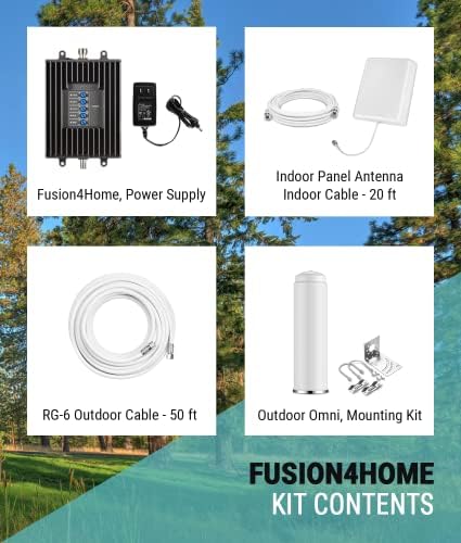 Surecall Fusion4Home Мобилен телефон Сигнал за сигнал за засилувач за дома и канцеларија - Verizon, AT&T, Sprint, T -Mobile 3G, 4G и LTE,