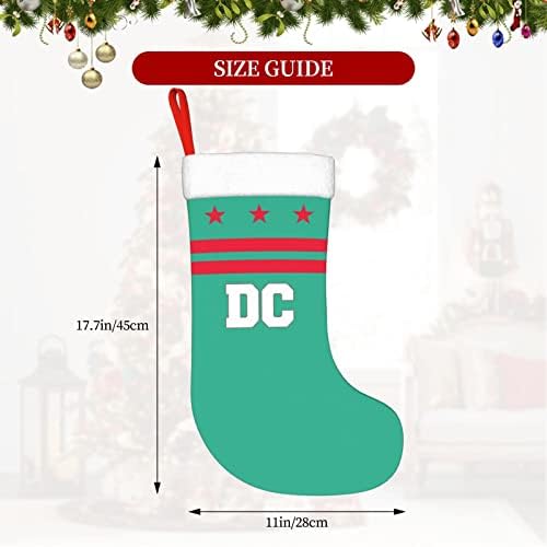 Cutedwarf Washington DC Божиќно порибување Божиќно декорација Класичен 18 инчи камин виси чорап