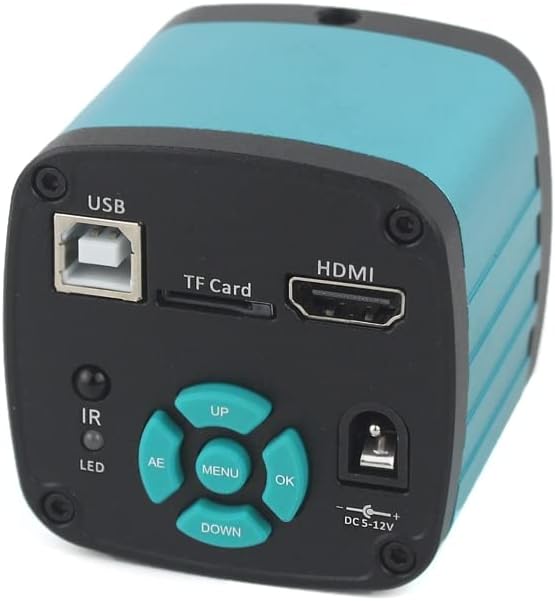 Kians 4K 48MP HDMI USB дигитален видео микроскоп камера 1X-130X Зом Ц-монтиран заграда за леќи со светлина за откривање на телефонски