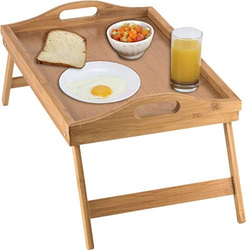 Дома - тоа кревет Послужавник маса со преклопни нозе, и појадок послужавник бамбус кревет маса и кревет послужавник со нозе