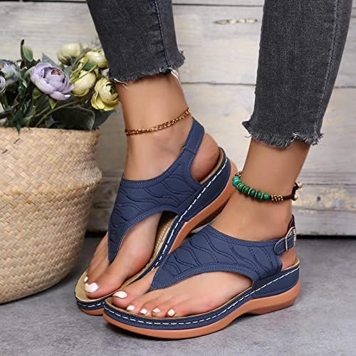 Клин-сандали за жени летни дами солидна боја флип-апостолки премиум гума единствена обична клип-пети сандали